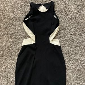 Black and White Dress with Open Back